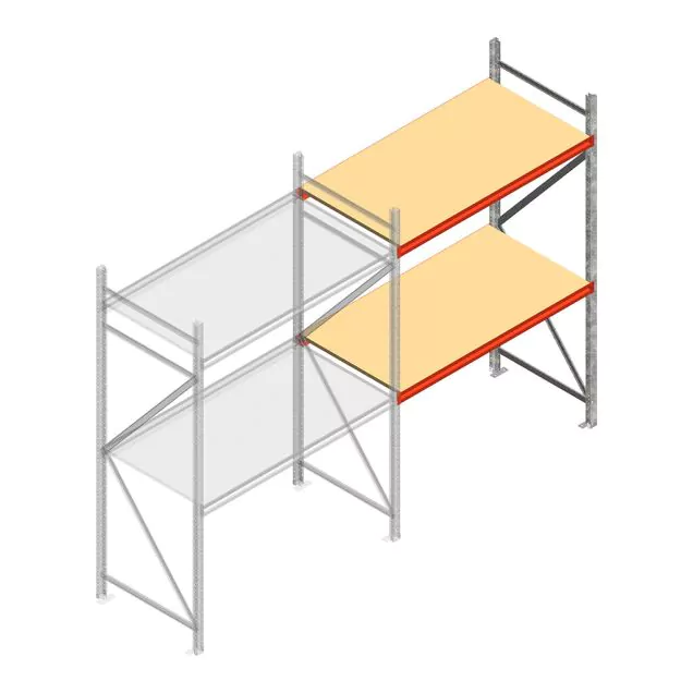 Weitspannregal AR 2500x1850x800 mm (hxbxt) 2 Ebenen verzinkt Anbauregal