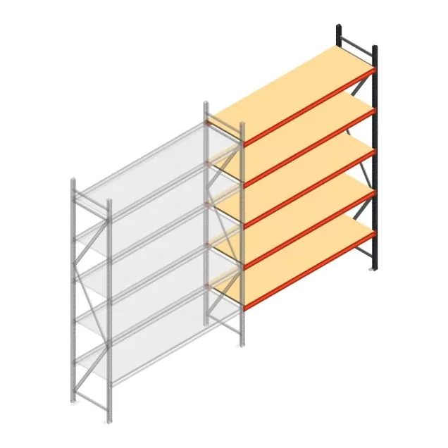 Weitspannregal AR 3000x2250x600 mm (hxbxt) 5 Ebenen anthrazit Anbauregal