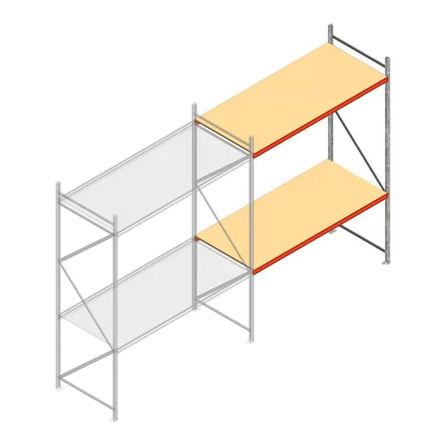 Weitspannregal AR 3000x2700x1000 mm (hxbxt) 2 Ebenen verzinkt Anbauregal