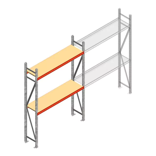 Weitspannregal AR 2000x1610x400 mm (hxbxt) 2 Ebenen verzinkt Anfangsregal