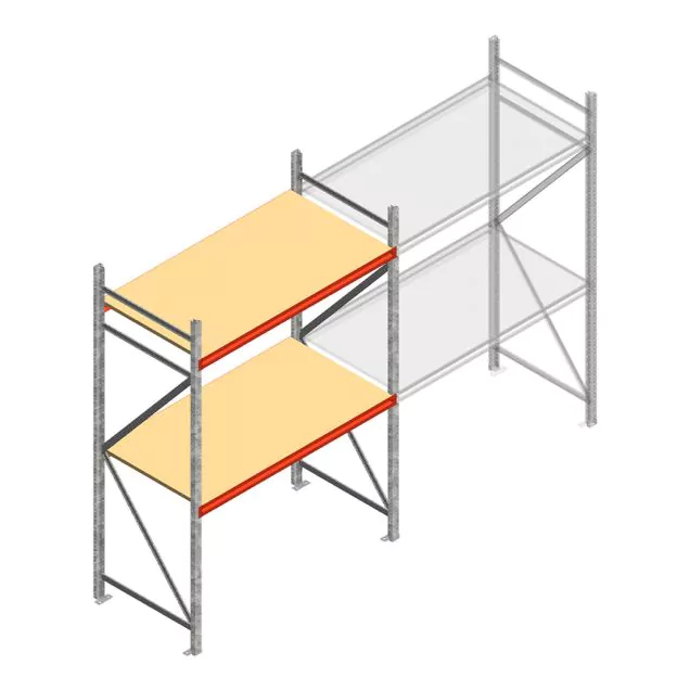 Weitspannregal AR 2000x1850x800 mm (hxbxt) 2 Ebenen verzinkt Anfangsregal