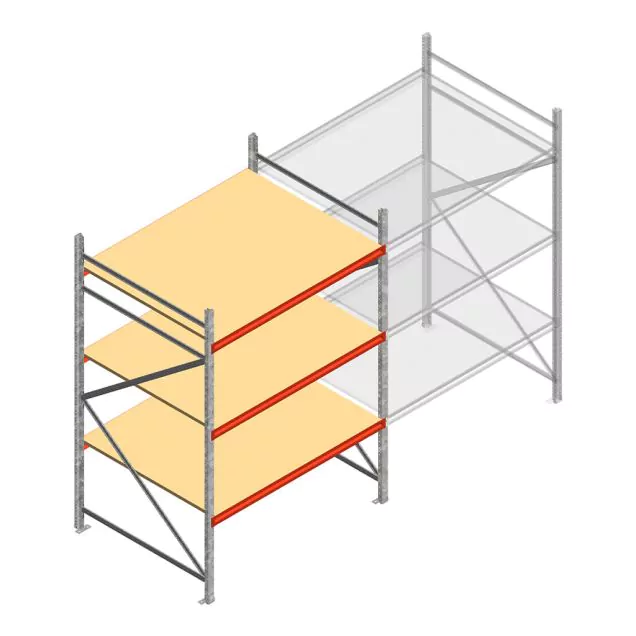 Weitspannregal AR 2000x1610x1200 mm (hxbxt) 3 Ebenen verzinkt Anfangsregal