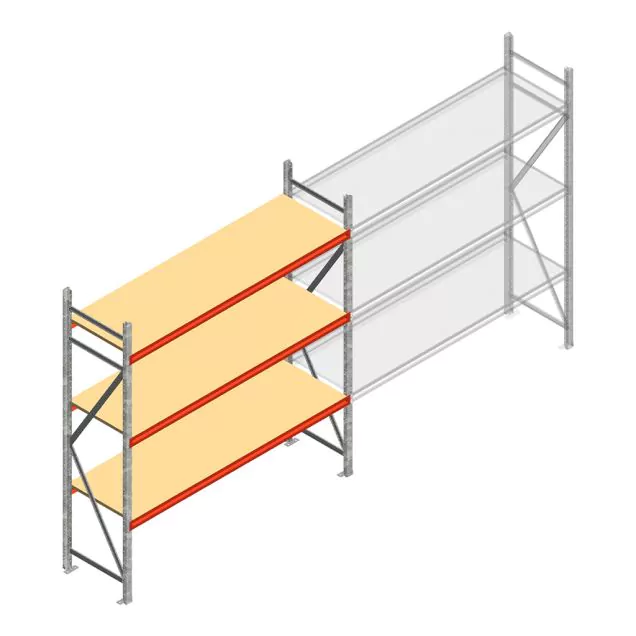 Weitspannregal AR 2000x2250x600 mm (hxbxt) 3 Ebenen verzinkt Anfangsregal
