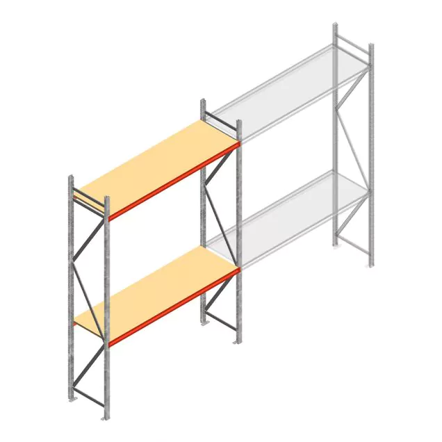 Weitspannregal AR 3000x2250x600 mm (hxbxt) 2 Ebenen verzinkt Anfangsregal