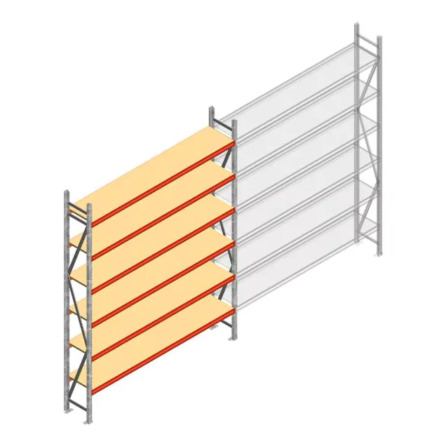Weitspannregal AR 3000x2700x400 mm (hxbxt) 6 Ebenen verzinkt Anfangsregal