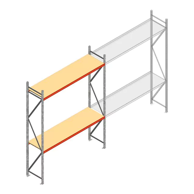 Weitspannregal AR 3000x2700x600 mm (hxbxt) 2 Ebenen verzinkt Anfangsregal mit vormontierten Rahmen