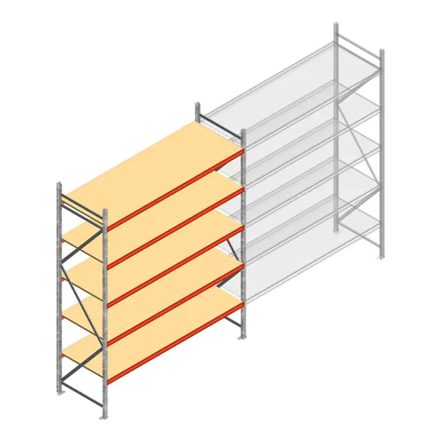 Weitspannregal AR 3000x2700x800 mm (hxbxt) 5 Ebenen verzinkt Anfangsregal