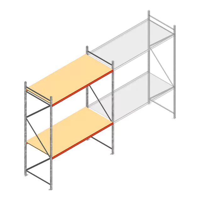 Weitspannregal AR 3000x2700x1000 mm (hxbxt) 2 Ebenen verzinkt Anfangsregal mit vormontierten Rahmen
