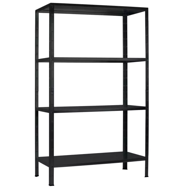 Fachbodenregal Basic 1800x1200x400 mm (hxbxt) 4 Ebenen schwarz 65 kg