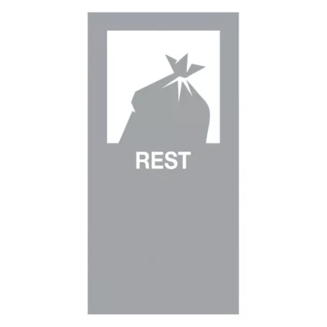 Magnetischer Sticker für modulare Abfalltrennstation Restgrau