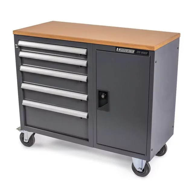 Werkzeugwagen mit 5 Schubladen 900x1010x45 mm (hxbxt) in Anthrazit
