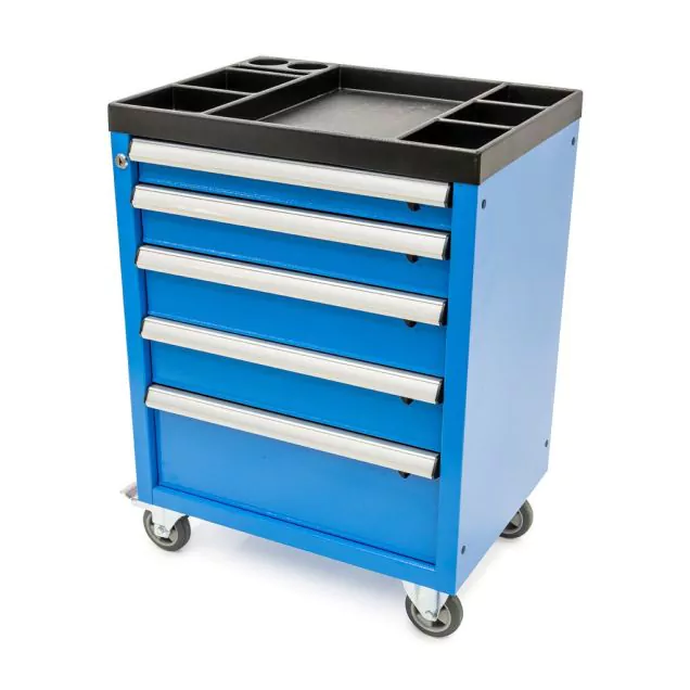 Werkzeugwagen mit 5 Schubladen 840x610x450 mm (hxbxt) Blau