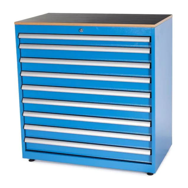 Werkzeugschaft mit 9 Schubladen 1048x1010x570 mm (hxbxt) blau