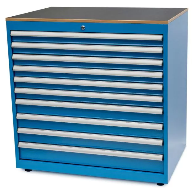 Werkzeugschrank mit 10 Schubladen 1048x1010x725 mm (hxbxt) blau