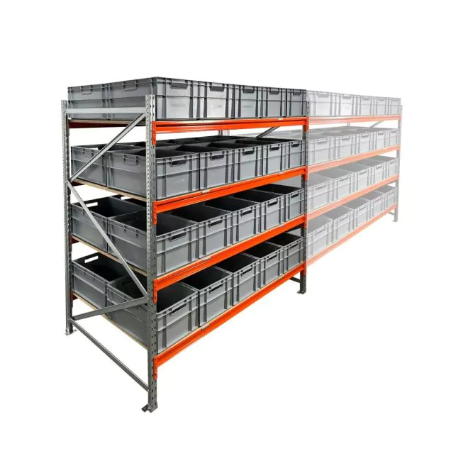 Fächerschrank AR 2000x2250x1200 mm (hxbxt) 4 Ebenen mit 40 Euronorm-Behältern Anfangsregal