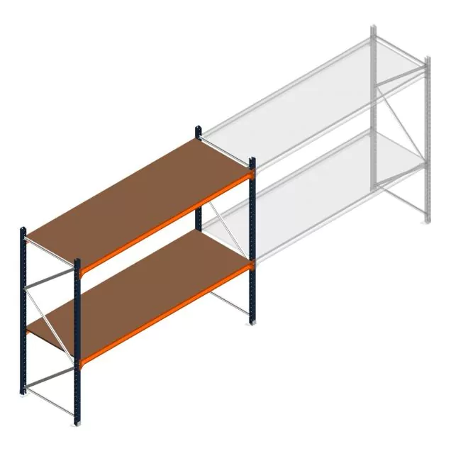 Weitspannregal Kimer 2000x2400x800 mm (hxbxt) 2 Ebenen Anfangsregal mit vormontierten Rahmen