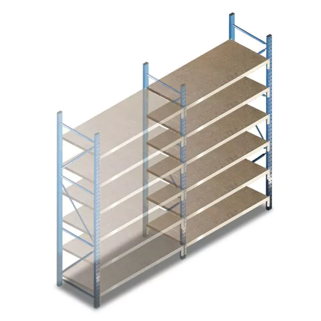Teilweise gebrauchte Bosal Weitspannregal 2900x1800x900 mm (hxbxt) 6 Ebenen Anbauregal