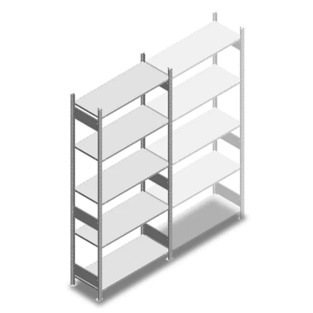 Fachbodenregal Heavy Duty 2500x1000x400mm (hxbxt) 5 Ebenen 150 kg Anfangsregal