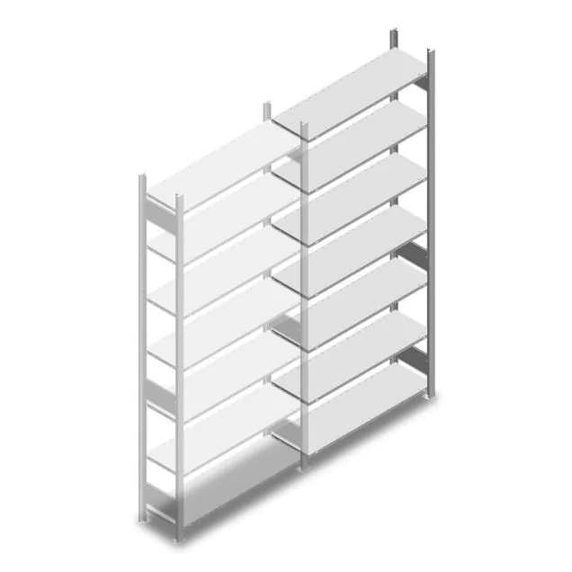 Fachbodenregal Heavy Duty 2500x1000x300mm (hxbxt) 7 Ebenen 150 kg Anbauregal