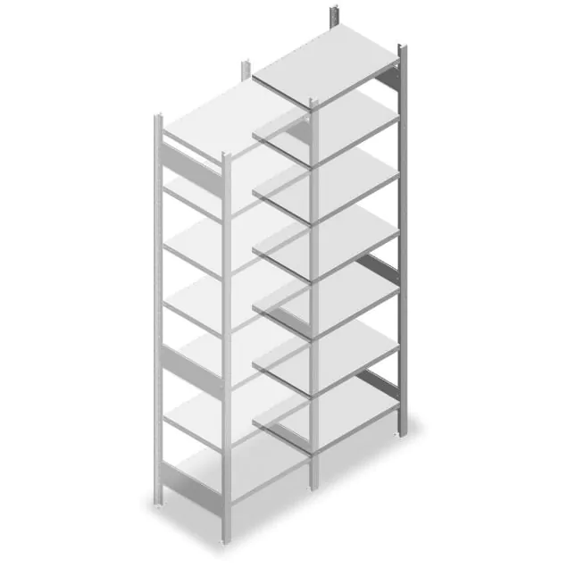 Fachbodenregal Heavy Duty 2500x750x500mm (hxbxt) 7 Ebenen 150 kg Anbauregal