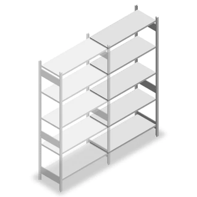 Fachbodenregal Heavy Duty 2500x1300x500mm (hxbxt) 5 Ebenen 150 kg Anbauregal