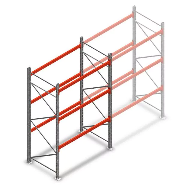 Palettenregal AR T2 3000x1850x1100mm (hxbxt) 3 Ebenen 2530kg/pro Ebene Anfangsregal