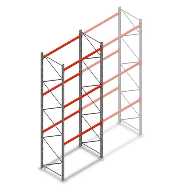 Palettenregal AR T2 5000x1850x1100mm (hxbxt) 3 Ebenen 2530kg/Ebene Anfangsregal