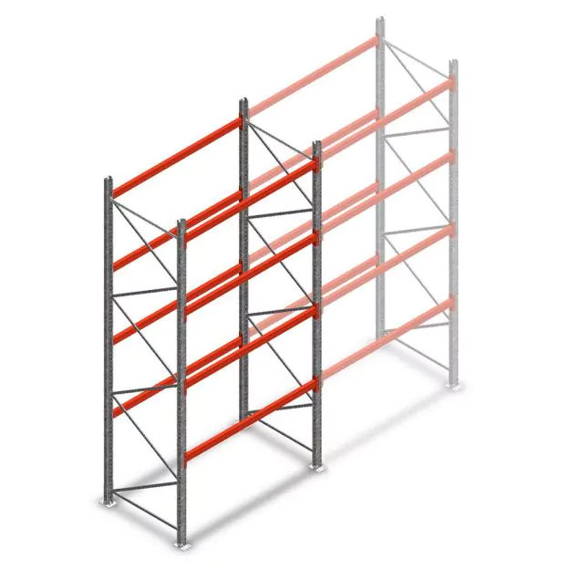 Palettenregal AR T2 4000x1850x1100mm (hxbxt) 4 Ebenen 2530kg/Ebene Anfangsregal