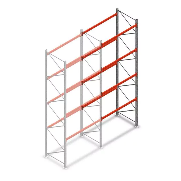 Palettenregal AR T2 5000x1850x1100mm (hxbxt) 4 Ebenen 2530kg/Ebene Anbauregal