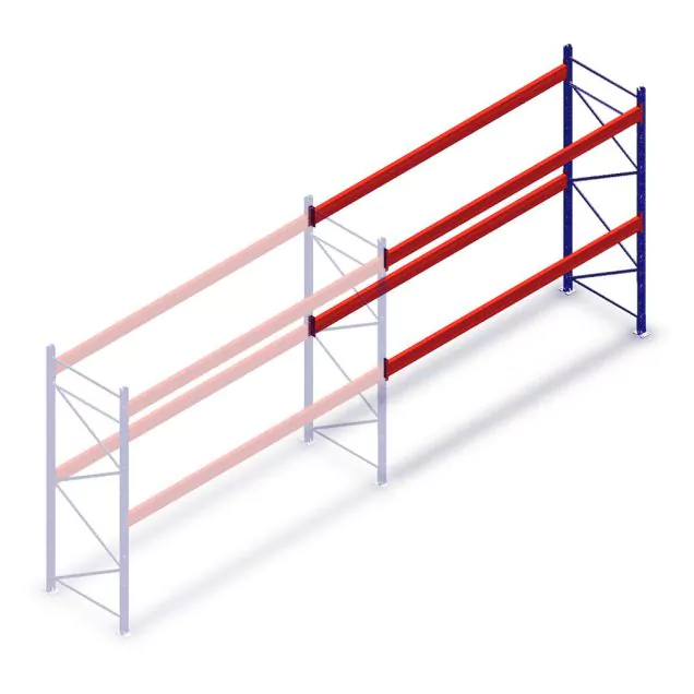 Gebrauchte Esmena Palettenregal 2450x3600x1100 mm (hxbxt) 2 Ebenen Anbauregal