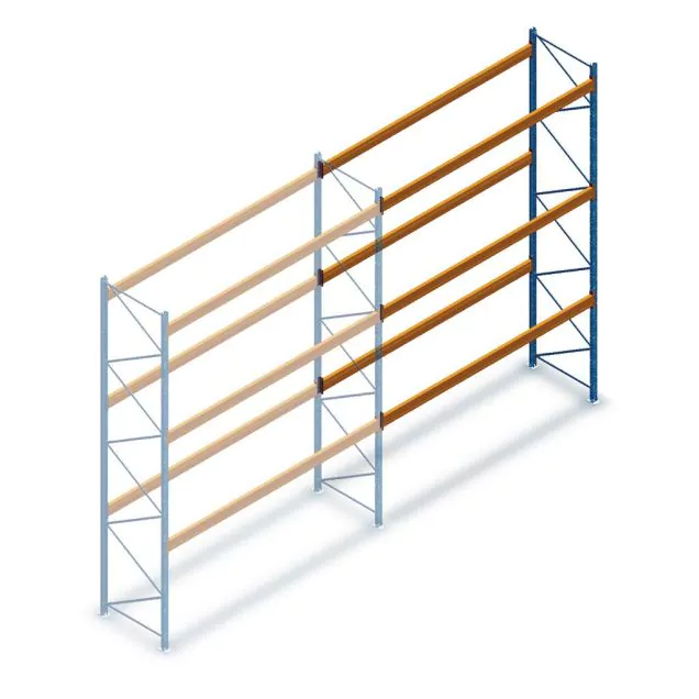 Gebrauchte Esmena Palettenregal 4900x3600x1100 mm (hxbxt) 3 Ebenen Anbauregal 3088kg/Set