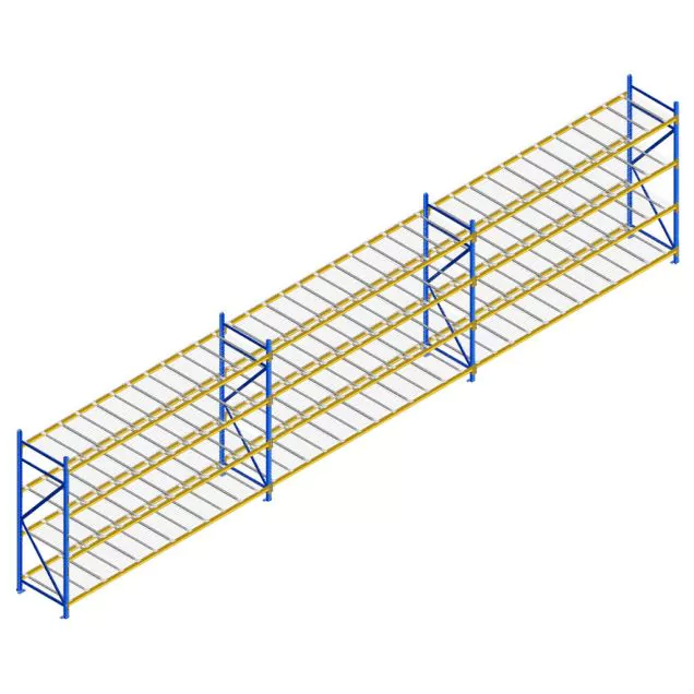Vorteilsreihe gebrauchtes Esmena Weitspannregal 2500x11200x1100 mm (hxbxt) 4 Ebenen