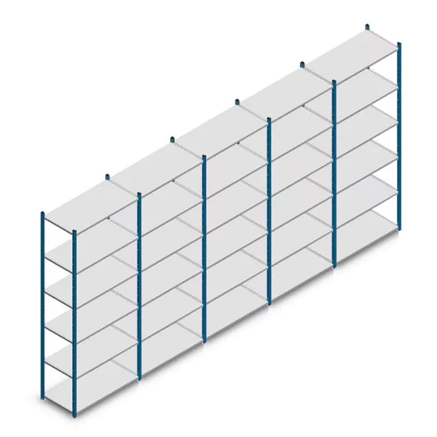 Vorteilsreihe Fachbodenregal Medium Duty 2500x5000x500 mm (hxbxt) 6 Ebenen blau