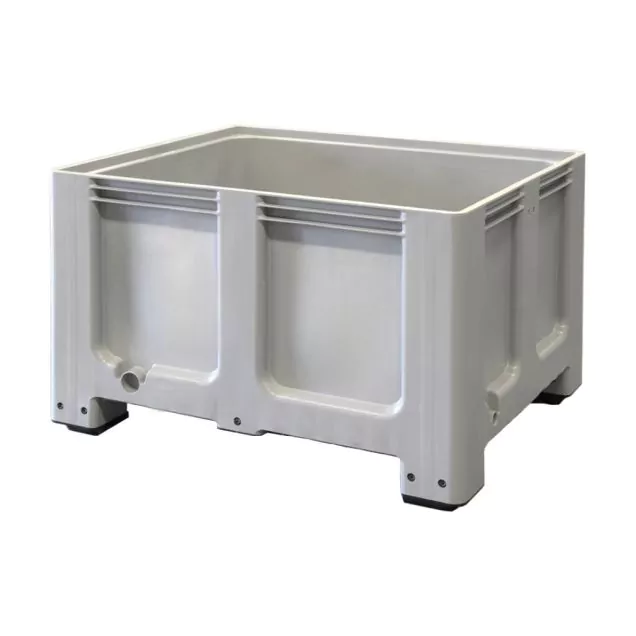 Palettenbox Blockpalettenformat 1200x1000x760 mm (LxBxH) auf 4 Füßen grau