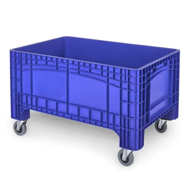 Fahrbare Palettenbox im Europalettenformat 1200x800x730 mm (lxbxh) blau