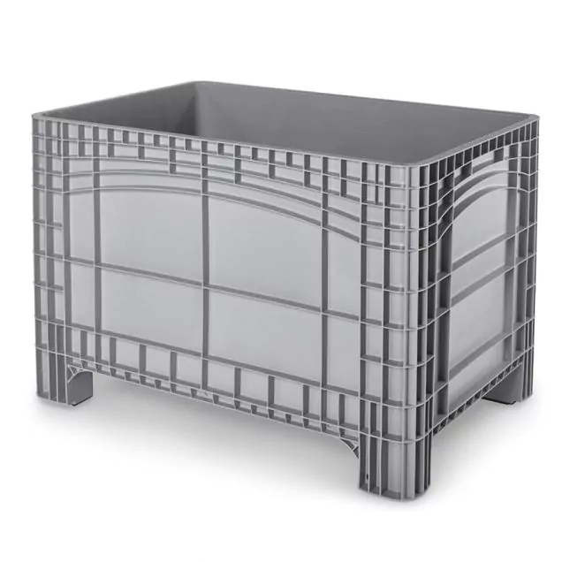 Palettenbox im Europalettenformat 1200x800x800 mm (LxBxH) auf 4 Füßen grau