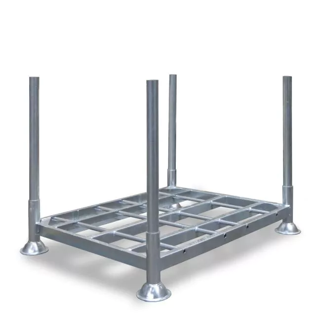 Einzelstapelregal, Stapelrack inklusive vier Rohre von 1000 mm 1545x1180x830 mm (lxbxh) feuerverzinkt