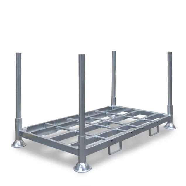 Stapelregal, Stapelrack doppelt inklusive vier Stäben von 1000 mm 2025x1180x830 mm (lxbxh) feuerverzinkt