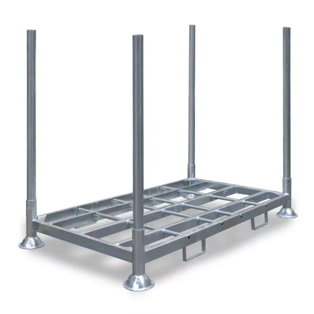 Stapelregal, doppelte Stapelrack inklusive vier Stäbe von 1500 mm 2025x1180x1330 mm (LxBxH) feuerverzinkt