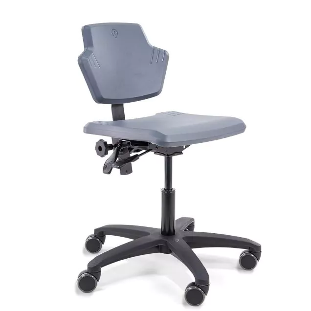 Score Arbeitsstuhl Spirit 1501 mit Rollen und Fußring Schwarz