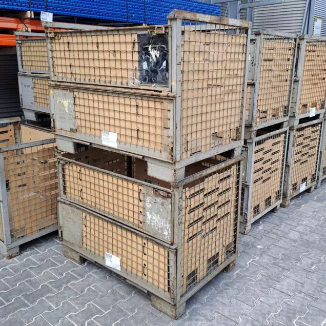 Gebrauchte Gitterbox 1230x830x950 mm (lxbxh) grau