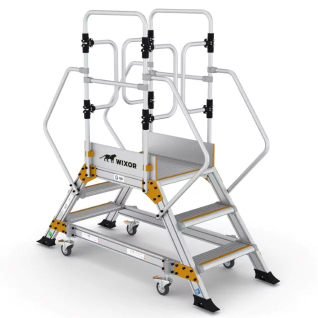 Plattformtreppe Wixor doppelt mit Federrollen 3 Stufen
