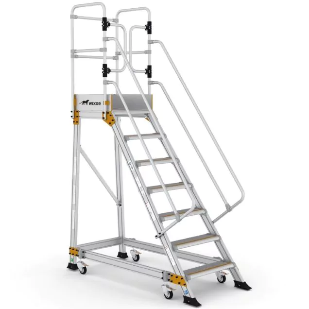 Plattformtreppe Wixor mit Federrollen 7 Stufen