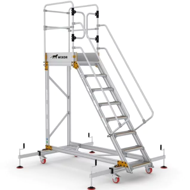Plattformtreppe Wixor mit Stabilisator 8 Stufen
