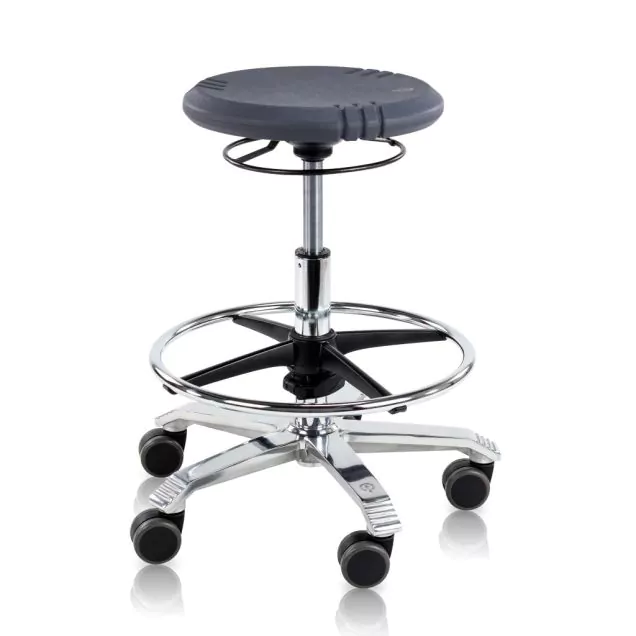 Score Arbeitshocker Opti 2210 mit Rollen und Fußring 52-70cm