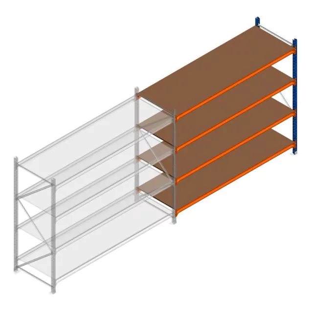 Weitspannregal Kimer 1750x2250x800 mm (hxbxt) 4 Ebenen Anbauregal