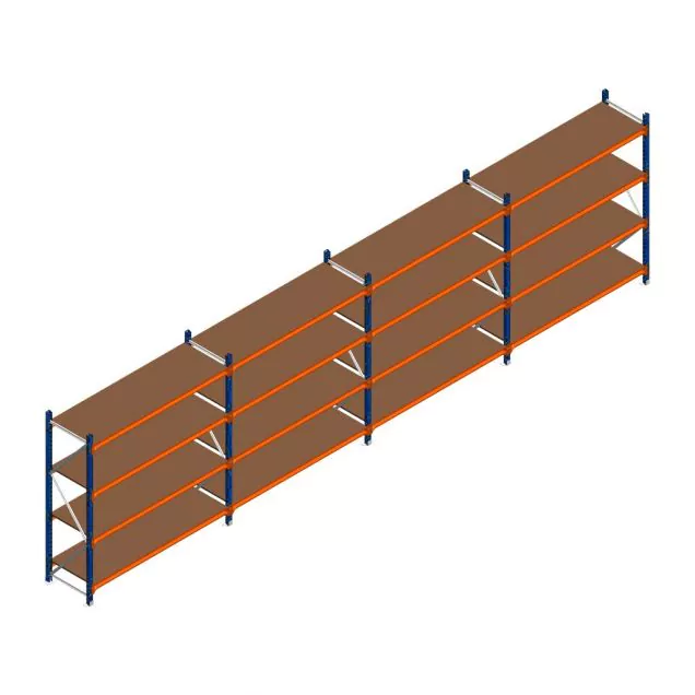 Vorteilsreihe Weitspannregal Kimer 1750x6250x600 mm (hxbxt) 4 Ebenen mit vormontierten Rahmen