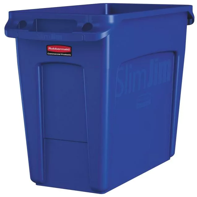 Slim Jim Behälter mit Lüftungsschlitzen, 60 ltr blau, Rubbermaid