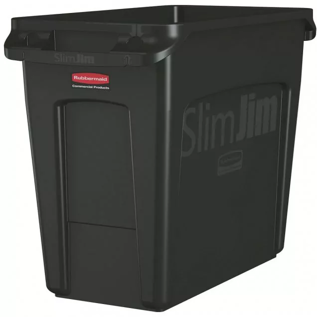 Slim Jim Behälter mit Luftschlitzen, 60 ltr schwarz, Rubbermaid
