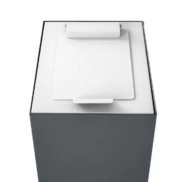 Top mit Klappdeckel modulare Abfalltrennungs-Einheit 60ltr, Weiß